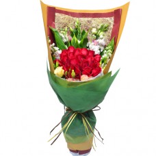 Two Dozen Deep Red Rose Bouquet