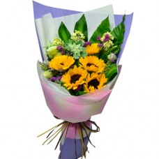 5pcs Sun Flowers Bouquet Valentines Day