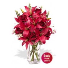 6 Roses and 4 Asiatic Lily Vase Bouquet