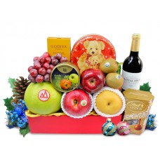 Christmas Fruits and Wine Godiva Chocolate Hamper